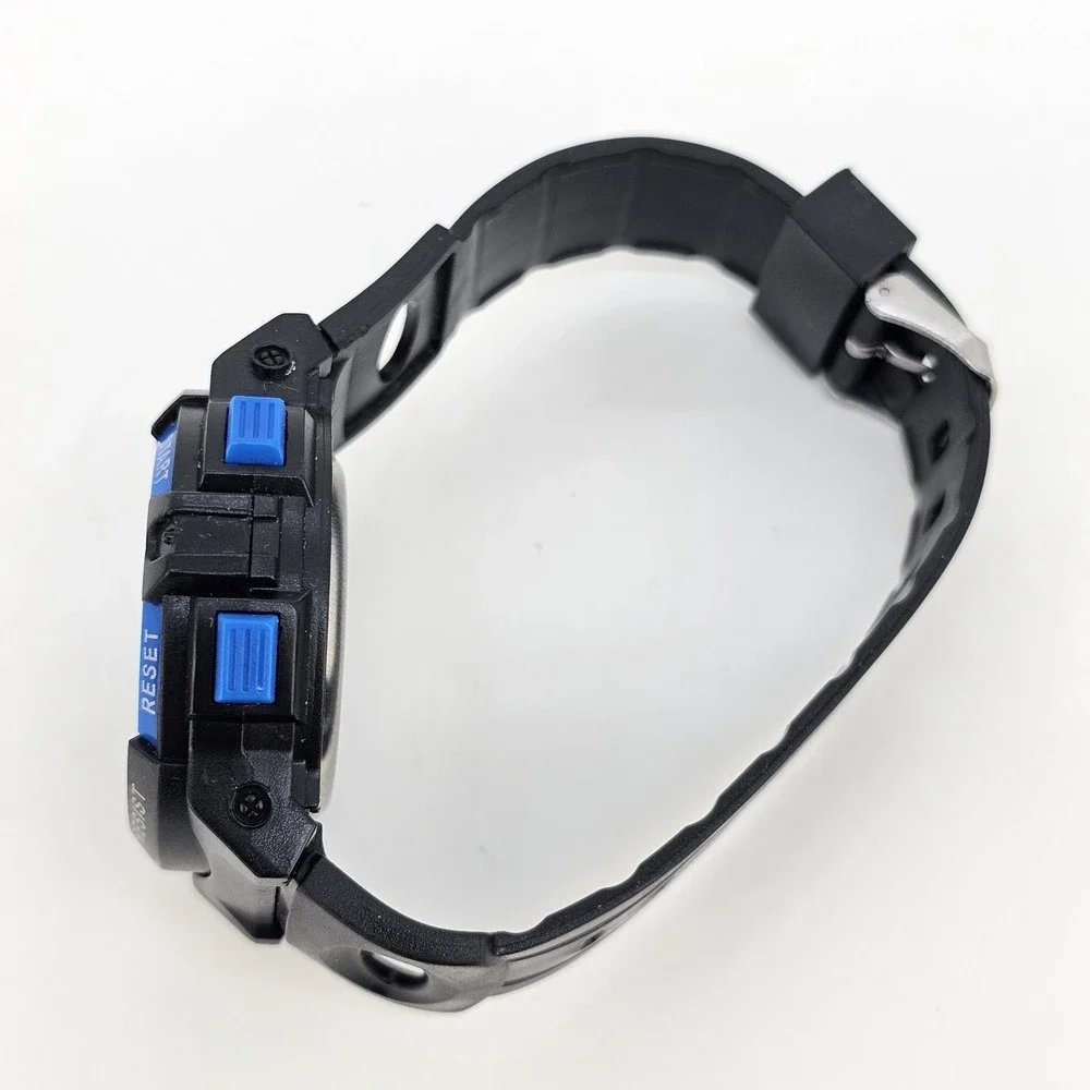 Men's Sport Digital Watch 44MM Black Plastic Bands New Battery‎